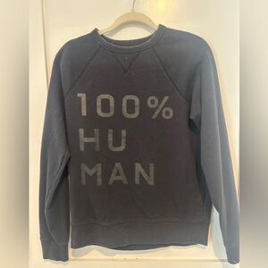 Everlane 100% Human Typography crewneck sweatshirt in black cotton size SMALL